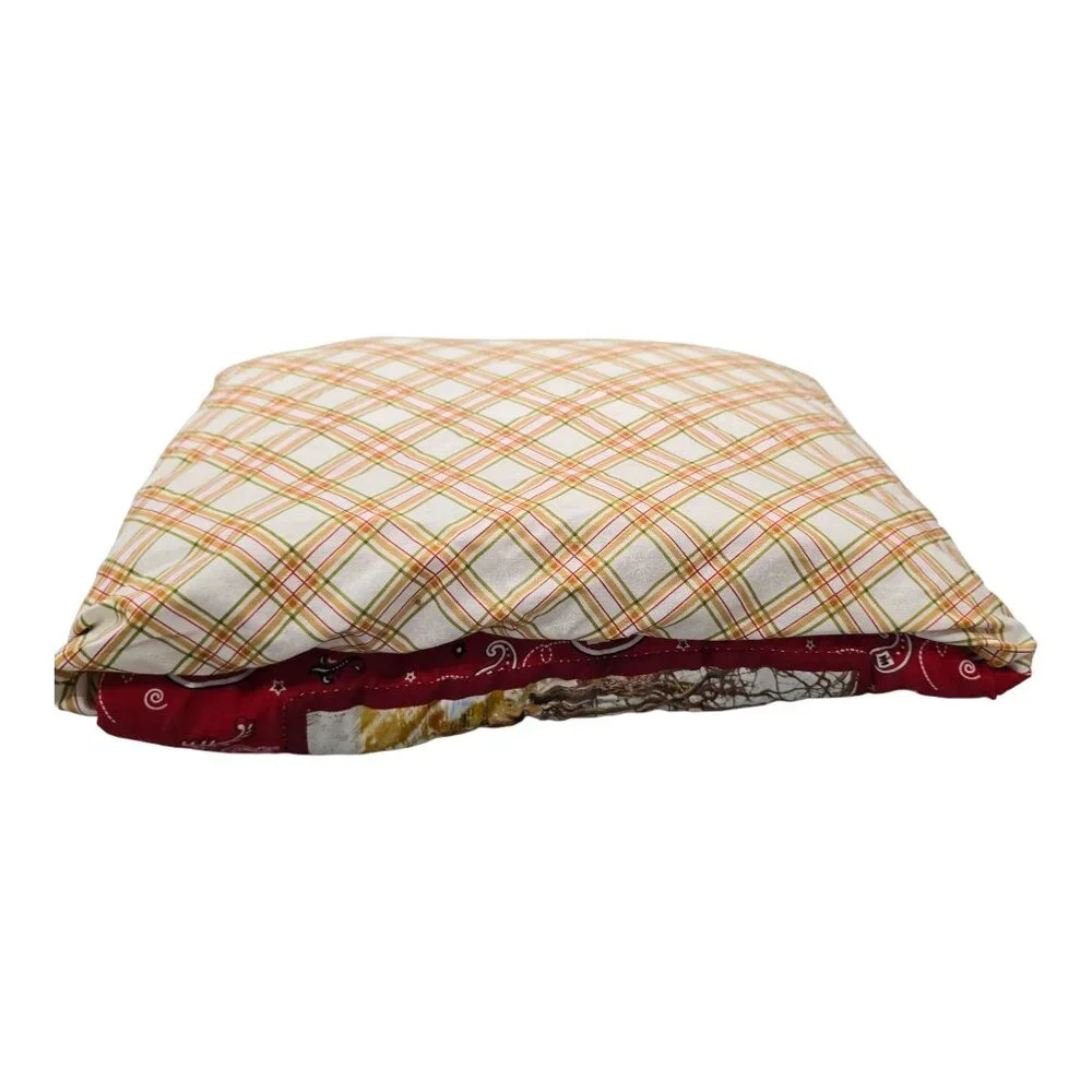 Quillow Red Barn Tractor 2 in 1 Quilted Travel Pillow Fold Out Throw Blanket